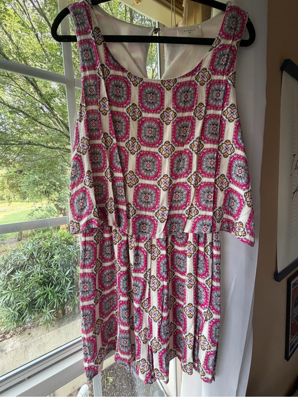 EVERLY Sleeveless Pink Patterned Women's Romper